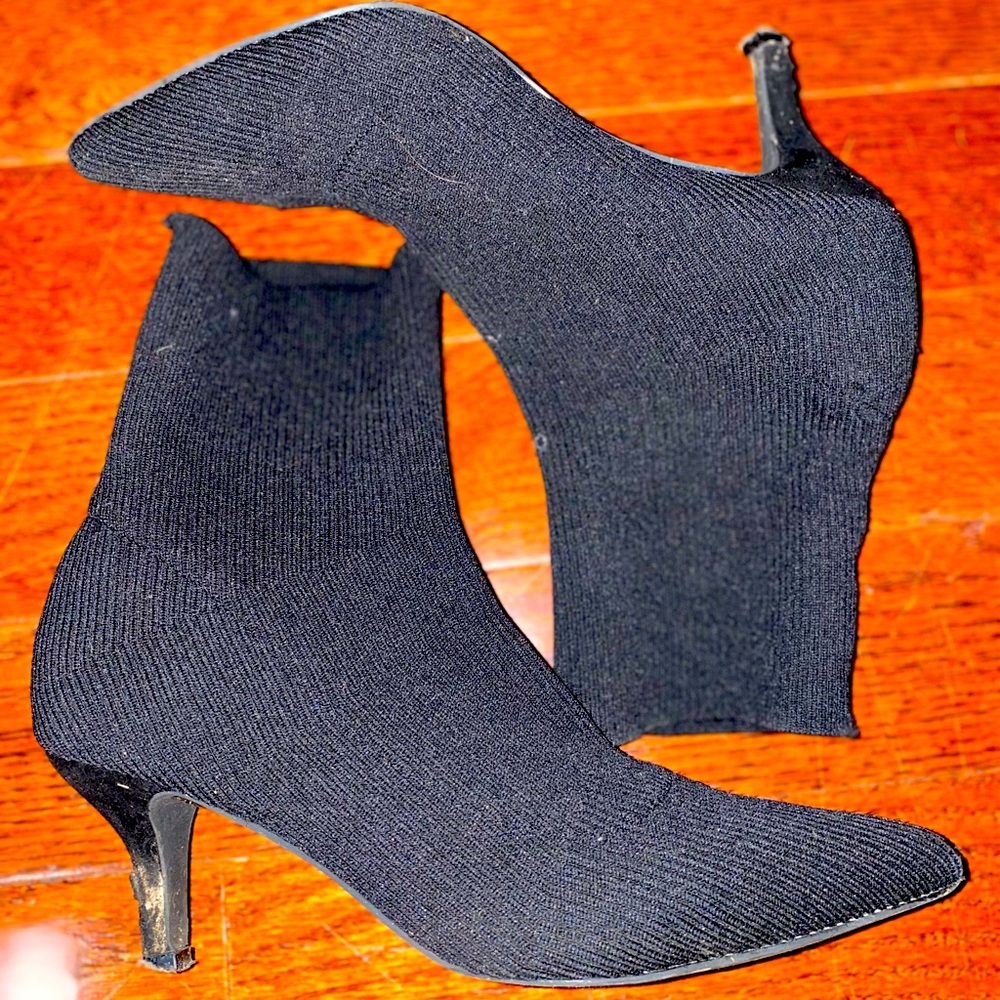 Black skinny heel SOCK BOOT